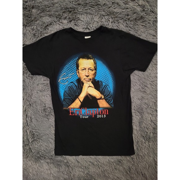 Eric Clapton Shirt 2013 Mens Medium Black  Concert Tour Guitar - Picture 2 of 8